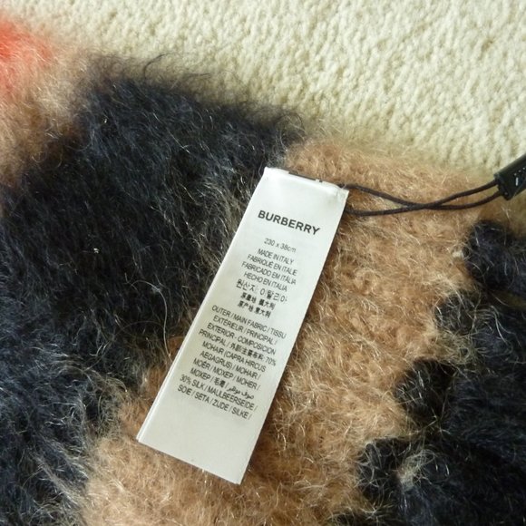 Burberry Ladies Silk/Mohair Blend Graphic Logo Stripe Scarf (NEW) - Picture 5 of 11